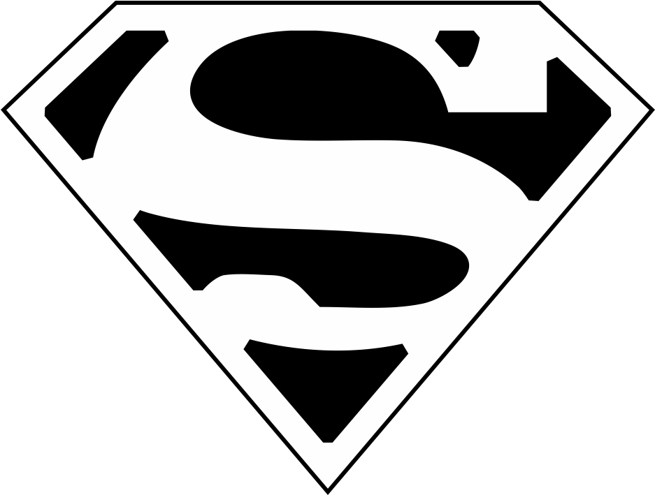 black and white superman symbol